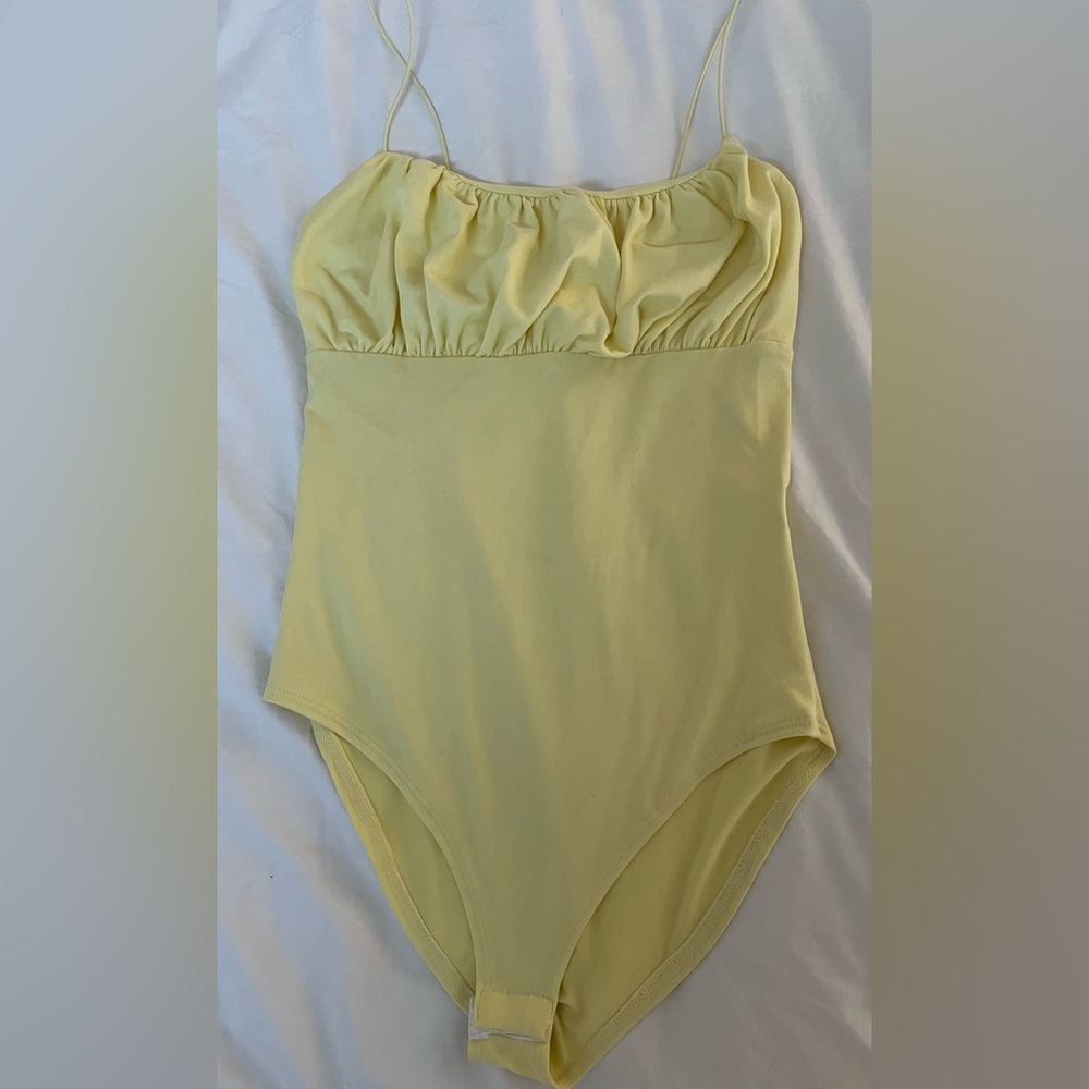 Gaze Yellow sleeveless spaghetti strap tank bodysuit